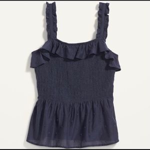 Old Navy Smocked Tank Top with Ruffled Sleeves